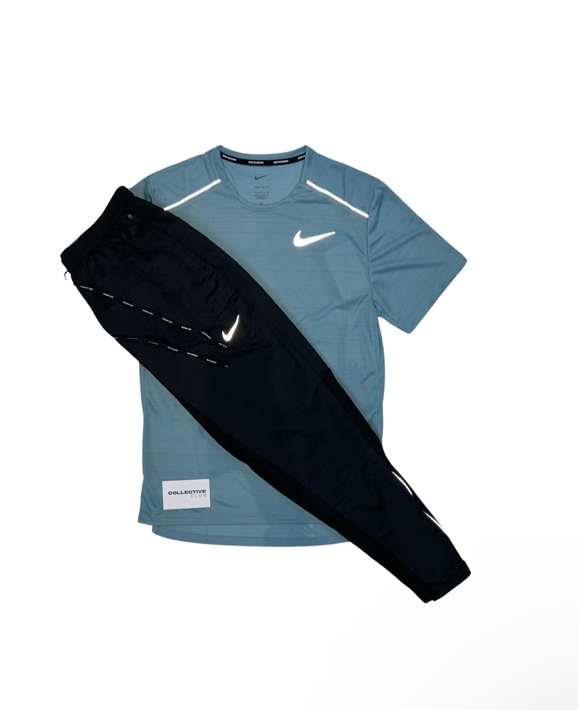 Worn Blue Nike Miler with Black Phenom Bottoms