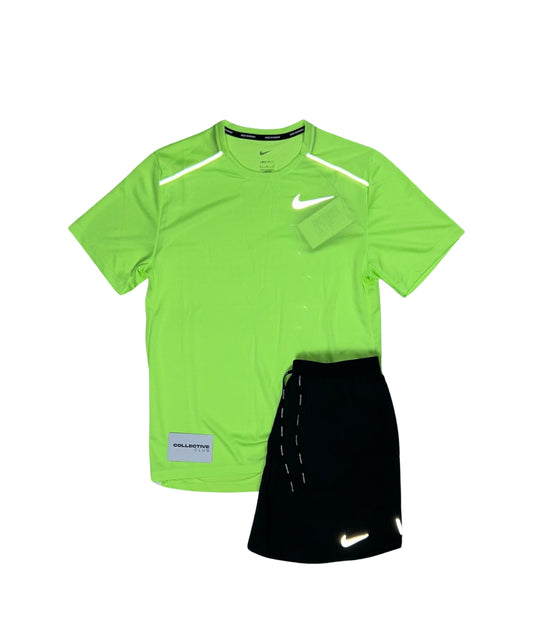 Ghost Green Miler with Black Flex Strides Nike Set